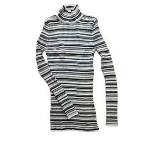 Women's Striped Turtleneck Sweater Mini Dress Size XS l Cozy Cozycore